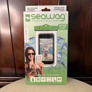 Seawag Waterproof Water Phone Case IPX8 Fits All Phones Green And White